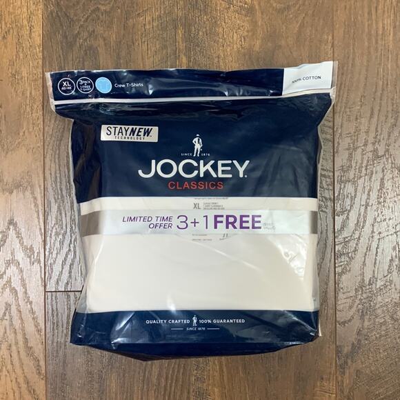 Jockey Classics Crew Stay New Technology White T-Shirts Pack - Picture 1 of 5